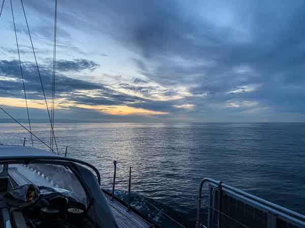 Nordsee in den Ärmelkanal Sonnenuntergang
